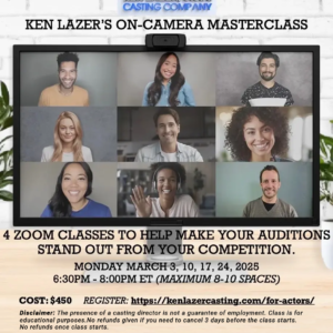 KEN LAZER’S ADVANCED ON CAMERA MASTER WORKSHOP